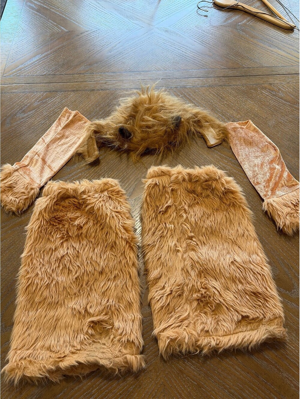 Vintage Y2K Faux Fur Costume Set - Brown Furry Arm and Leg Warmers